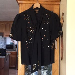 Victor Alfaro 94% silk shirt with embellishments
